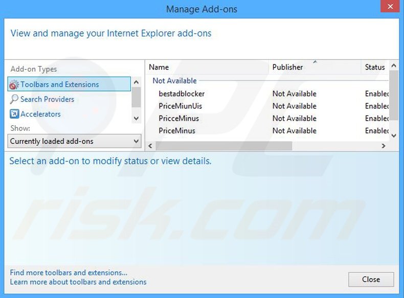 Rimuovere Desktop Recipe adware da Internet Explorer step 2