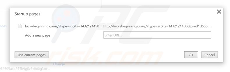 Cambia la tua homepage luckybeginning.com da Google Chrome 