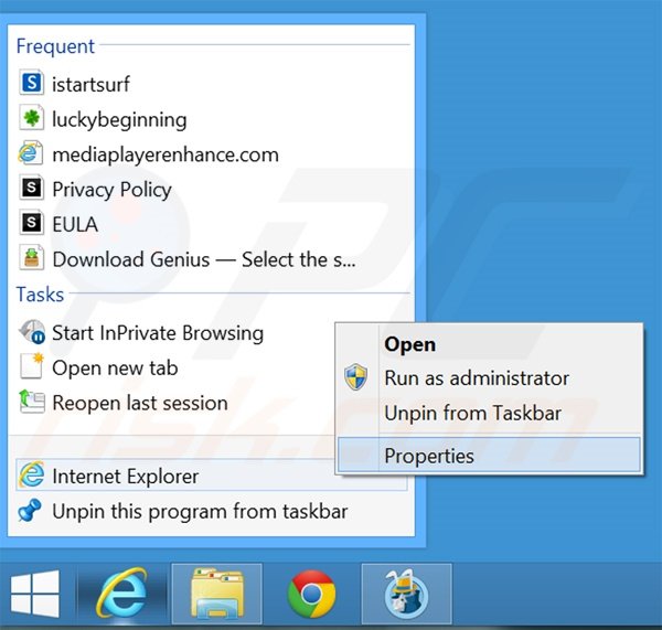 Aggiustare i collegamenti rapidi a Internet Explorer step 1