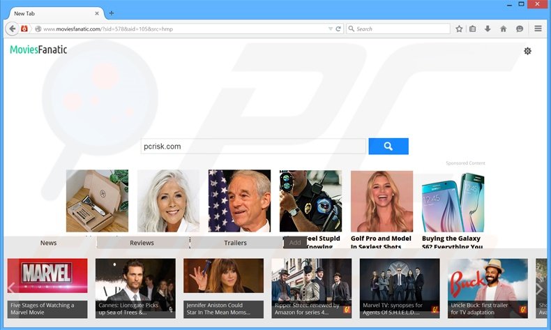 moviesfanatic.com browser hijacker