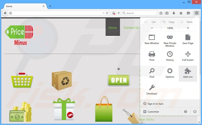 Rimuovere PriceMinus adware da Mozilla Firefox step 1