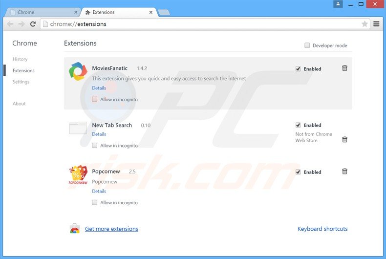 Rimuovere Shopsafer adware da Google Chrome step 2