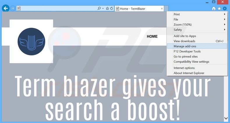 Rimuovere TermBlazer adware da Internet Explorer step 1