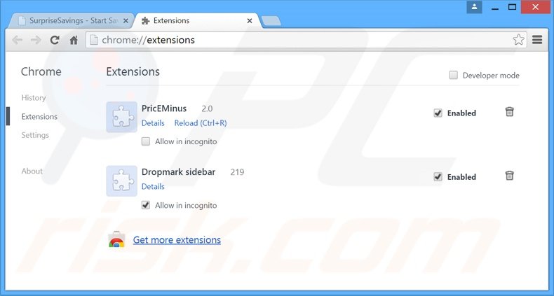 Rimuovere CrushArcade adware da  Google Chrome step 2