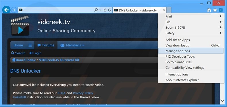 Rimuovere DNS Unlocker adware da Internet Explorer step 1