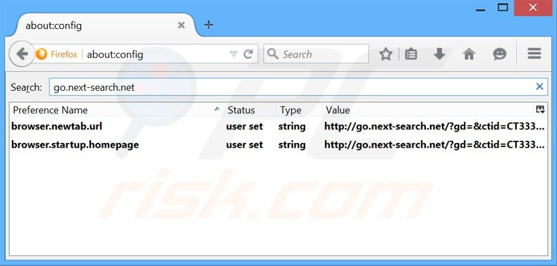 Cambia il tuo motore di ricerca predefinito go.next-search.net da Mozilla Firefox 