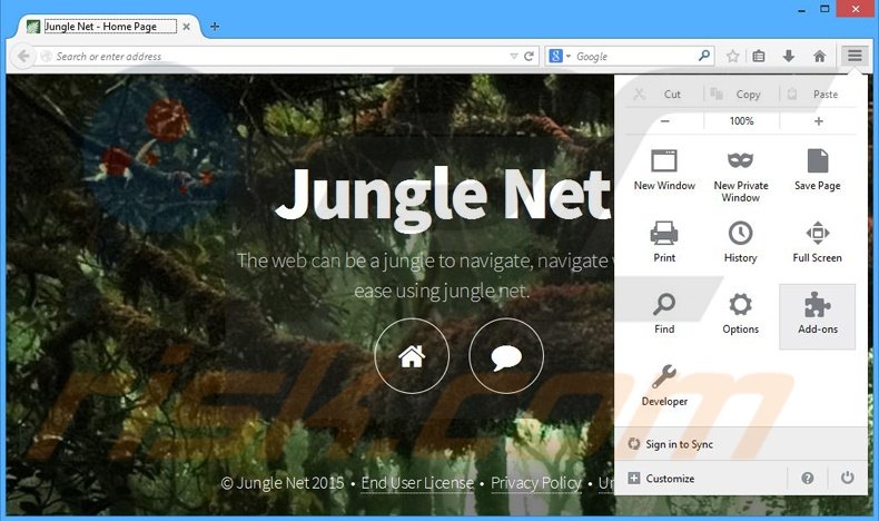 Rimuovere Jungle Net adware da Mozilla Firefox step 1