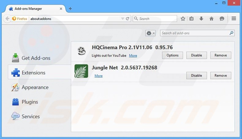 Rimuovere Jungle Net adware da Mozilla Firefox step 2