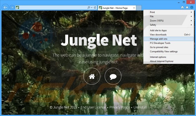 Rimuovere Jungle Net adware da Internet Explorer step 1