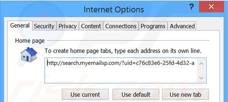 Cambia la tua homepage search.myemailxp.com in Internet Explorer