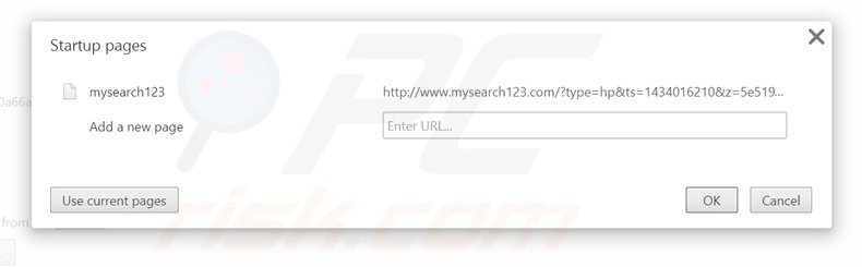 Cambia la tua homepage mysearch123.com da Google Chrome 
