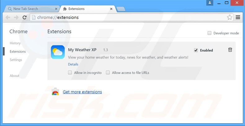 Rimuovere search.myweatherxp.com da Google Chrome