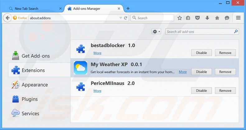 Rimuovere search.myweatherxp.com da Mozilla Firefox 