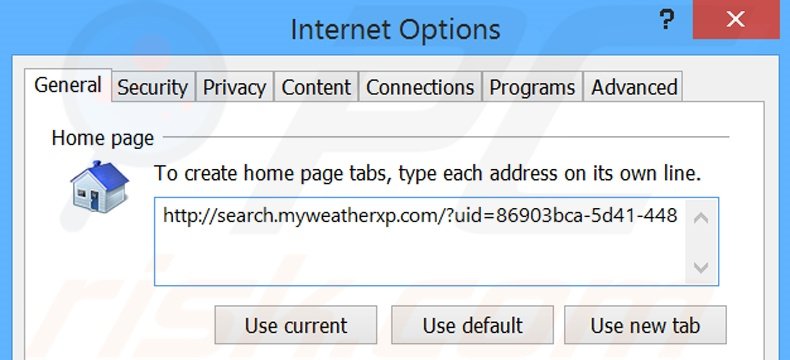 Rimuovere search.myweatherxp.com dalla Internet Explorer homepage