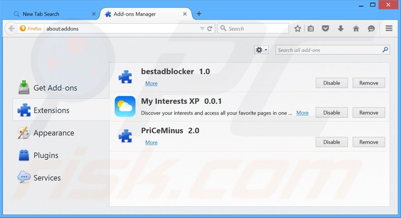 Rimuovere search.myinterestsxp.com da Mozilla Firefox 