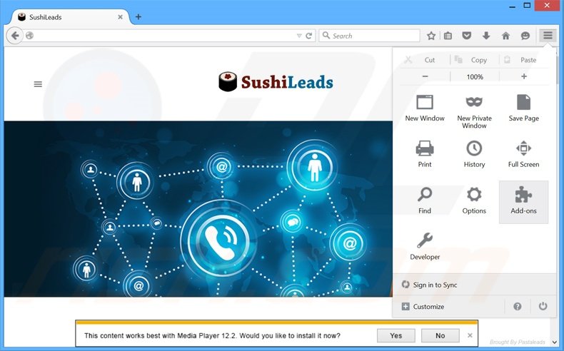 Rimuovere SushiLeads adware da Mozilla Firefox step 1