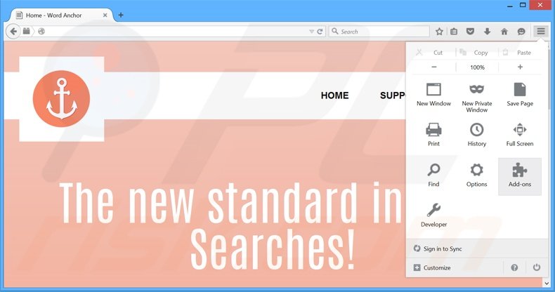 Rimuovere WordAnchor adware da Mozilla Firefox step 1