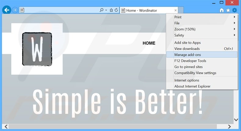 Rimuovere Wordinator adware da Internet Explorer step 1