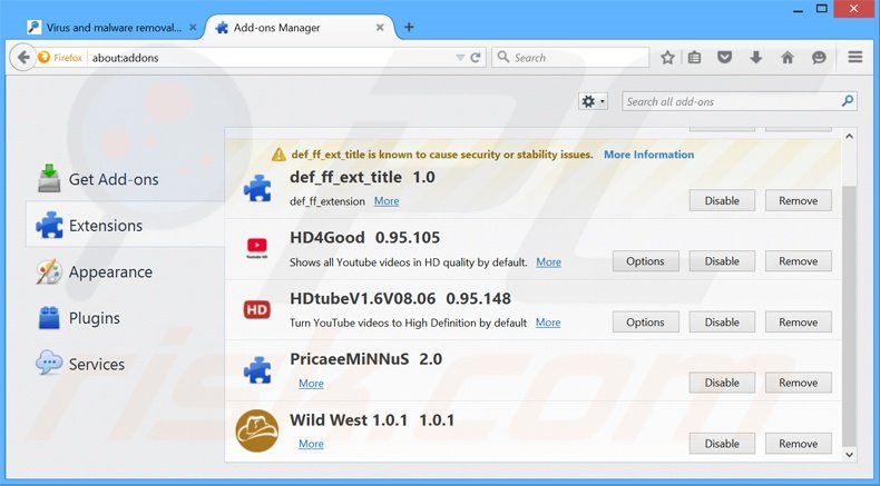 Rimuovere WordShark adware da Mozilla Firefox step 2