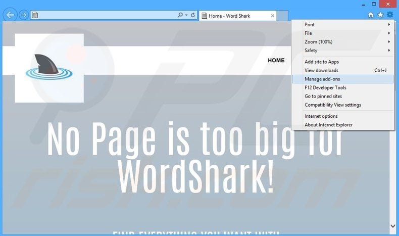Rimuovere WordShark adware da Internet Explorer step 1