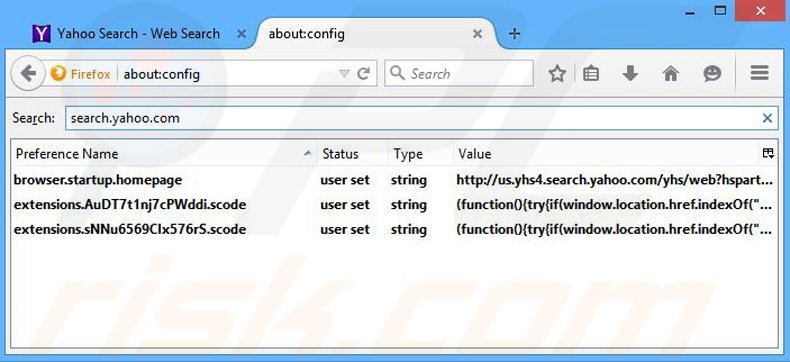 Cambia il tuo motore di ricerca predefinito yhs4.search.yahoo.com da Mozilla Firefox 