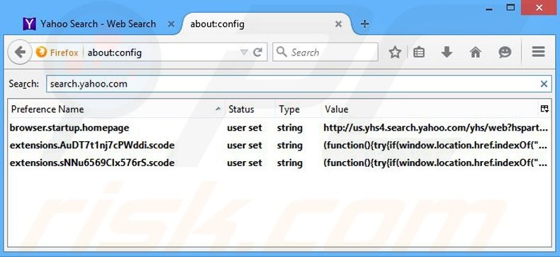 Cambia il tuo motore di ricerca predefinito yhs4.search.yahoo.com da Mozilla Firefox 