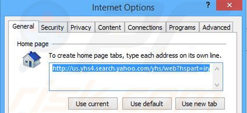 Cambia la tua homepage yhs4.search.yahoo.com da Internet Explorer 