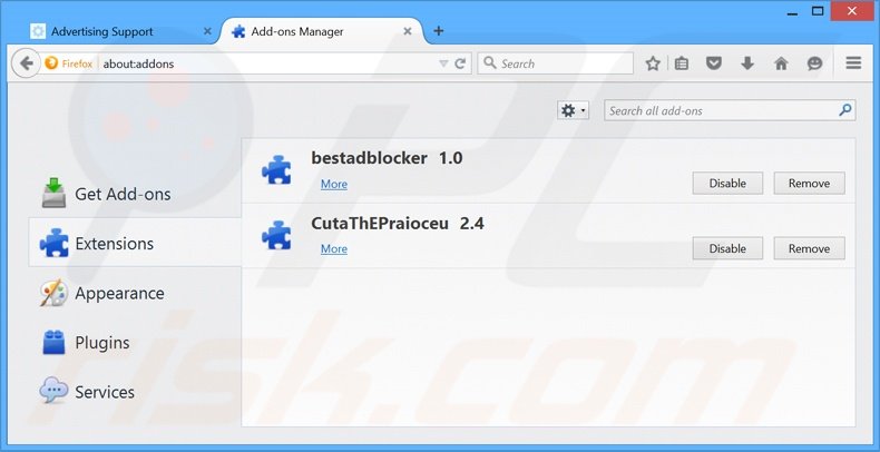 Rimuovere adsupply da Mozilla Firefox step 2