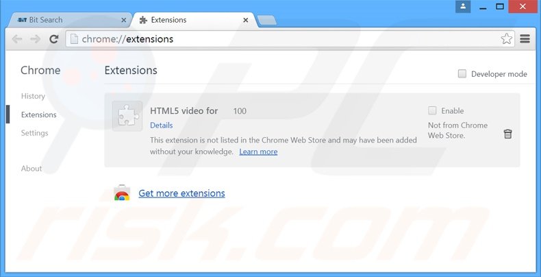 Rimuovere bit-search.com da Google Chrome 