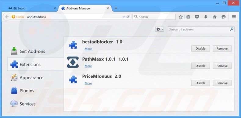 Rimuovere bit-search.com da Mozilla Firefox 