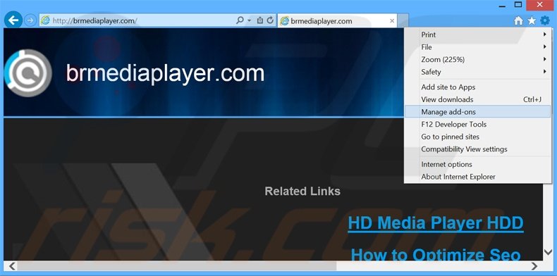 Rimuovere Br Media Player adware da Internet Explorer step 1