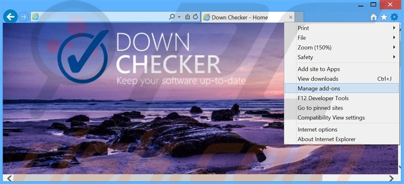Rimuovere Down Checker adware da Internet Explorer step 1