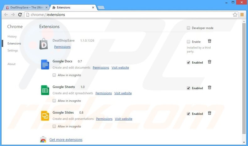 Rimuovere eoRezo adware da Google Chrome step 2