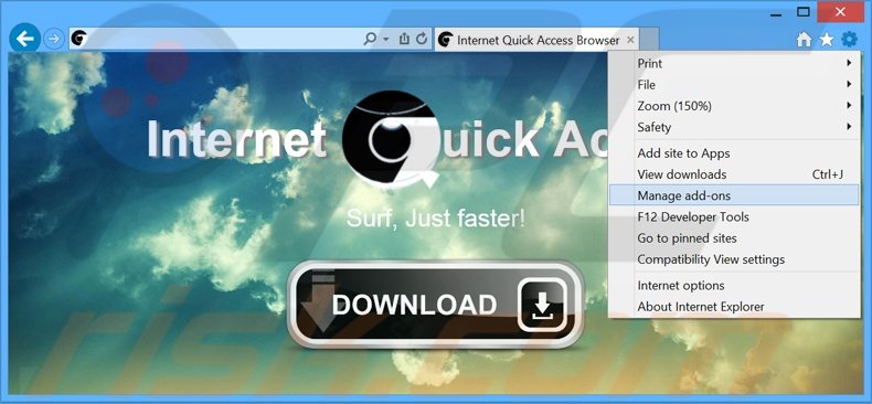 Rimuovere Internet Quick Access adware da Internet Explorer step 1