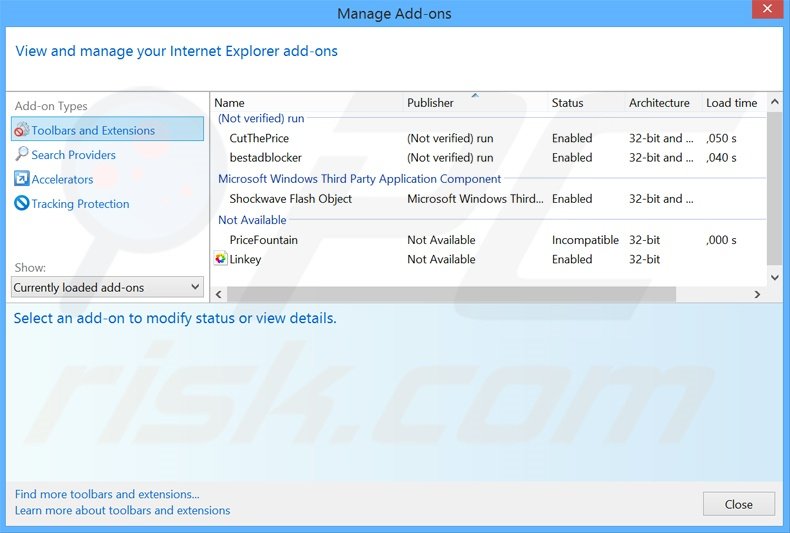 Rimuovere Internet Quick Access adware da Internet Explorer step 2