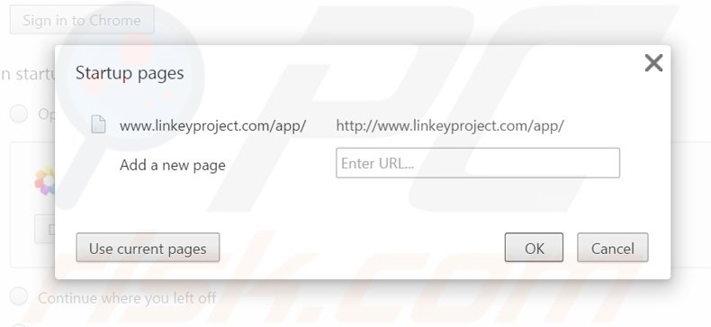 Cambia la tua homepage linkeyproject.com da Google Chrome 