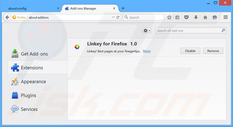 Rimuovere linkeyproject.com da Mozilla Firefox 