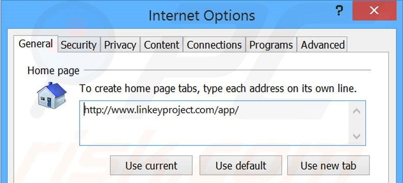 Cambia la tua homepage linkeyproject.com da Internet Explorer