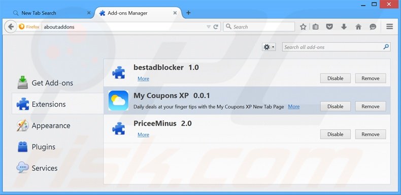 Rimuovere search.mycouponsxp.com da Mozilla Firefox 