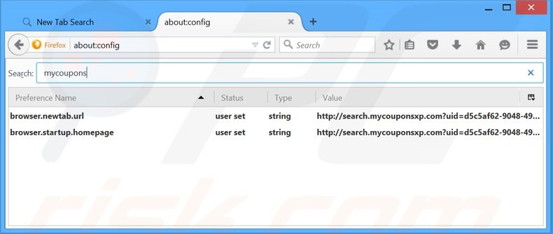 Cambia il tuo motore di ricerca predefinito search.mycouponsxp.com in Mozilla Firefox