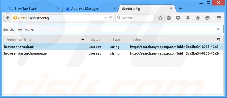 Cambia il tuo motore di ricerca predefinito search.mymapsxp.com da Mozilla Firefox 