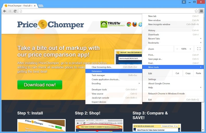 Rimuovere PriceChomper adware da Google Chrome step 1