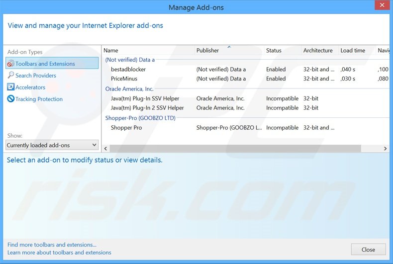 Rimuovere PriceChomper adware da Internet Explorer step 2