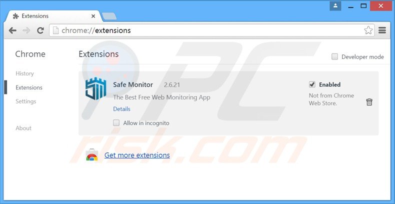 Rimuovere Safe Monitor da Google Chrome step 2