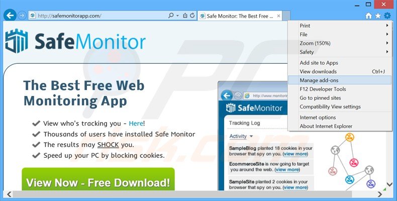 Rimuovere Safe Monitor da Internet Explorer step 1