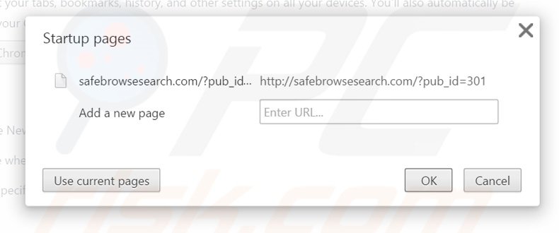 Cambia la tua homepage safebrowsesearch.com da Google Chrome