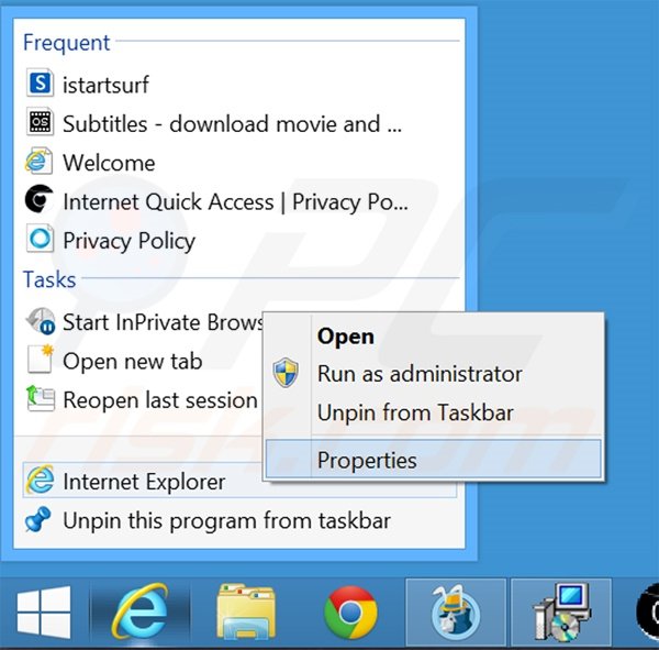 Aggiustare i collegamenti rapidi a Internet Explorer step 1