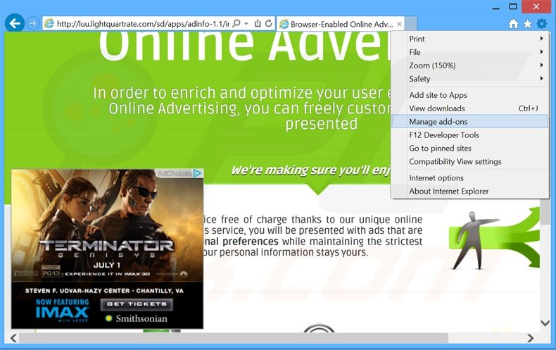 Rimuovere SASA adware da Internet Explorer step 1