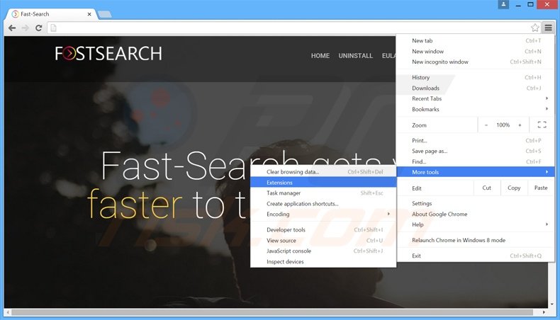Rimuovere Fast-Search adware da Google Chrome step 1