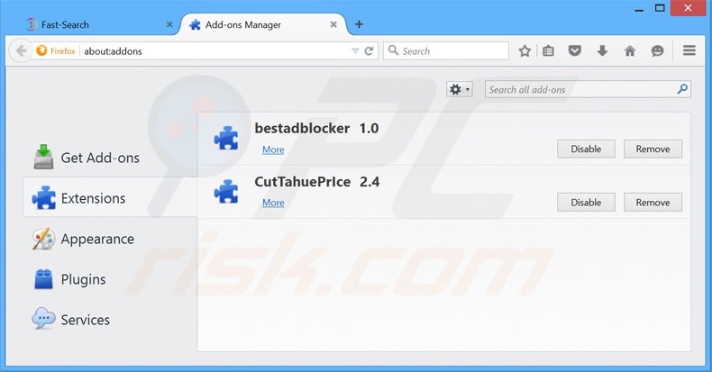 Rimuovere Fast-Search adware da Mozilla Firefox step 2